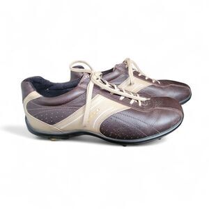 Ecco Hydromax Golf Shoes Men's 9.5-10 Brown Leather Casual Cool Hydromax Cleats